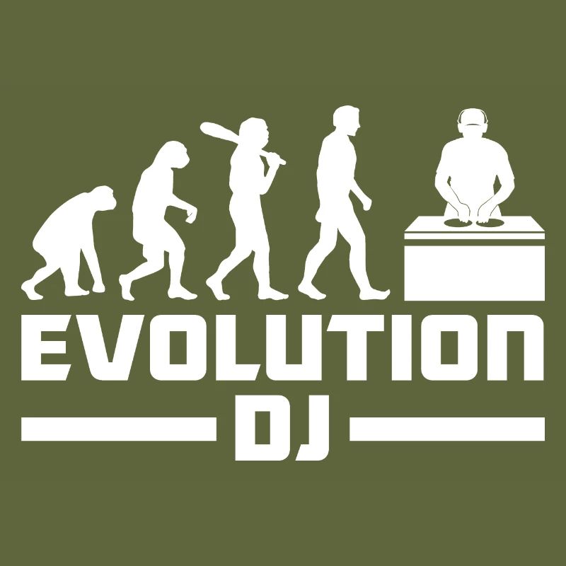 Evolution de l’homme DJ Techno Vinyle Rétro Vintage