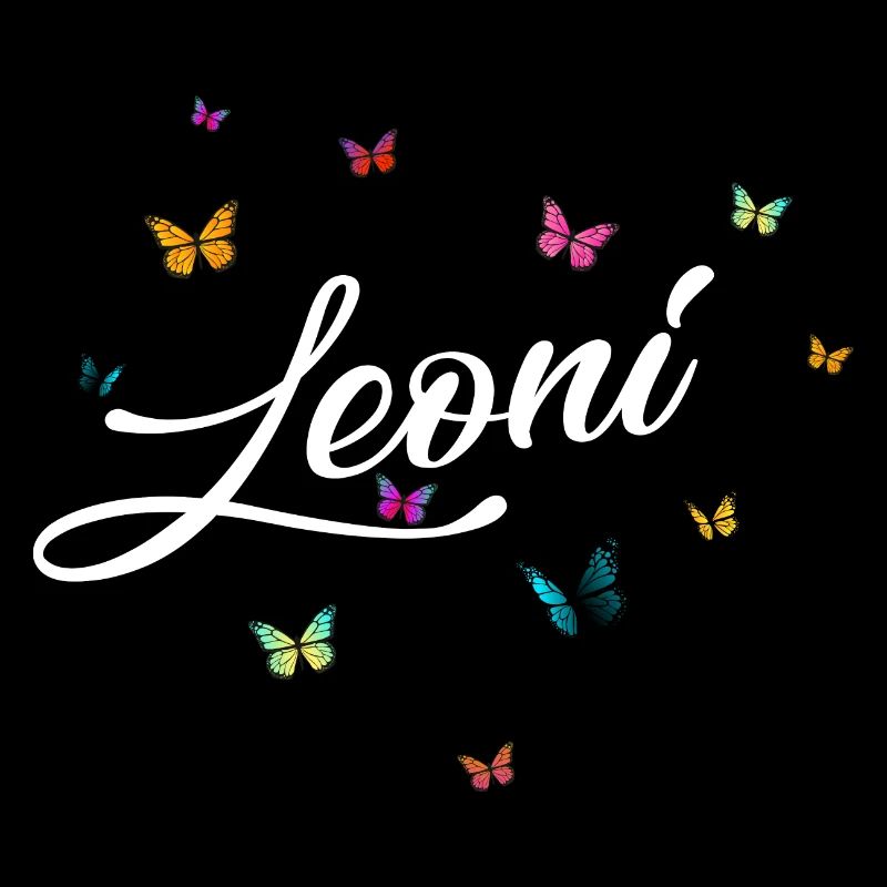LEONI - Mädchen Name mit bunten Schmetterlingen