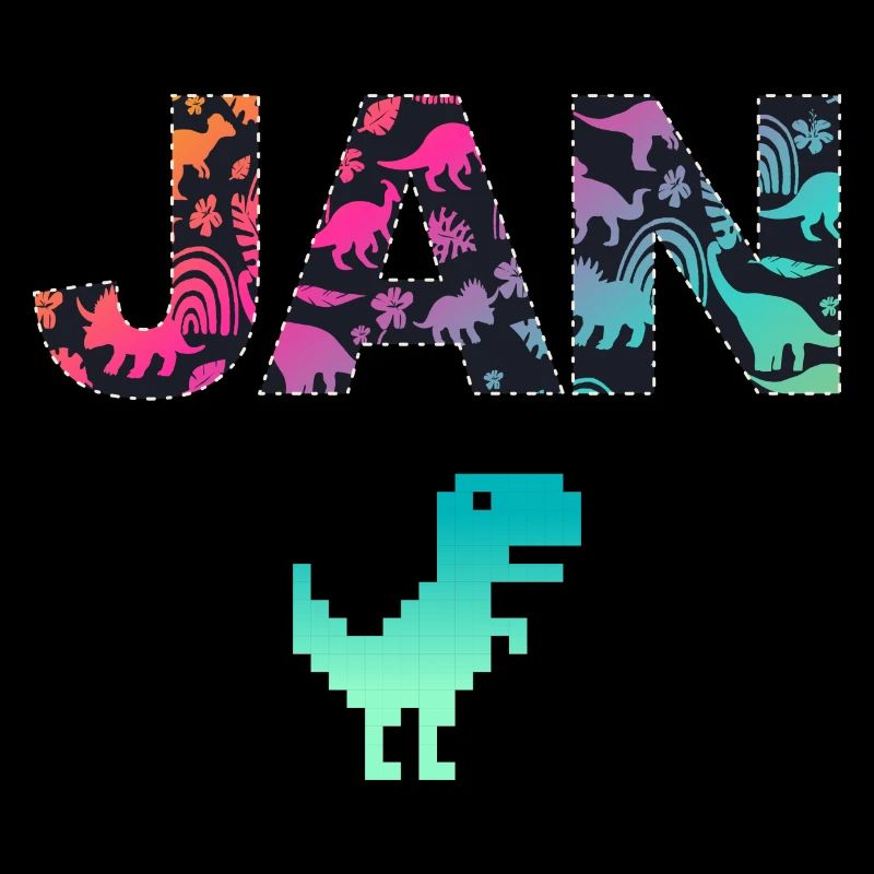 JAN - Schöner Jungen Name mit Dinosaurier