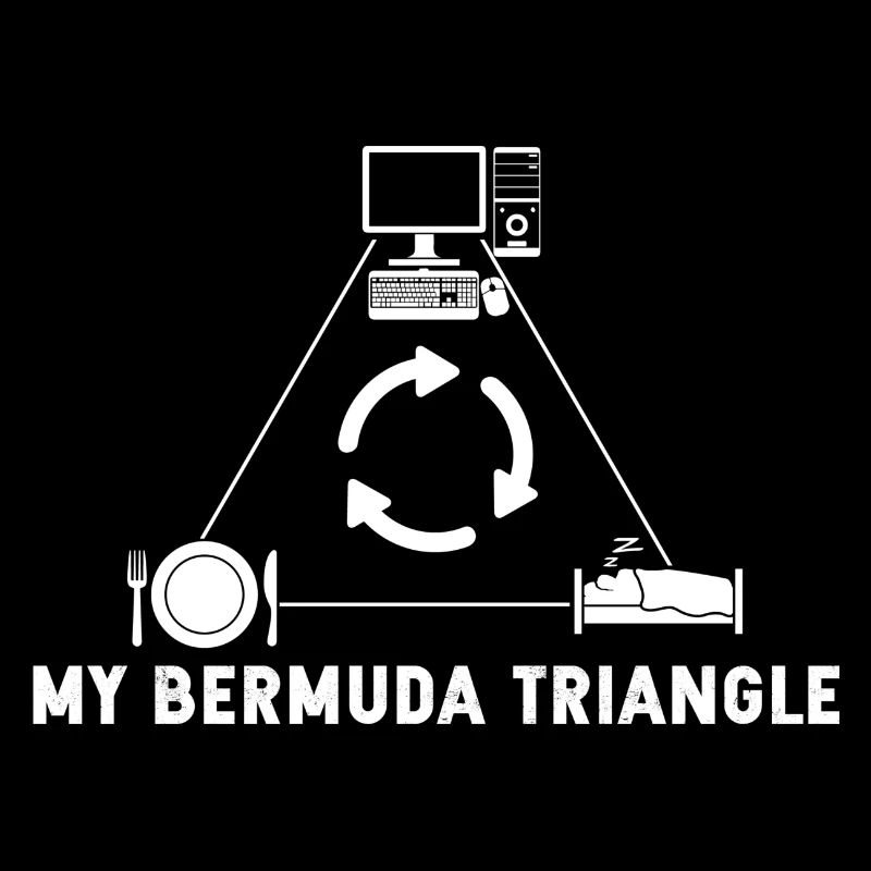 IT Computer Bermuda Dreieck Essen Schlaf Geschenk