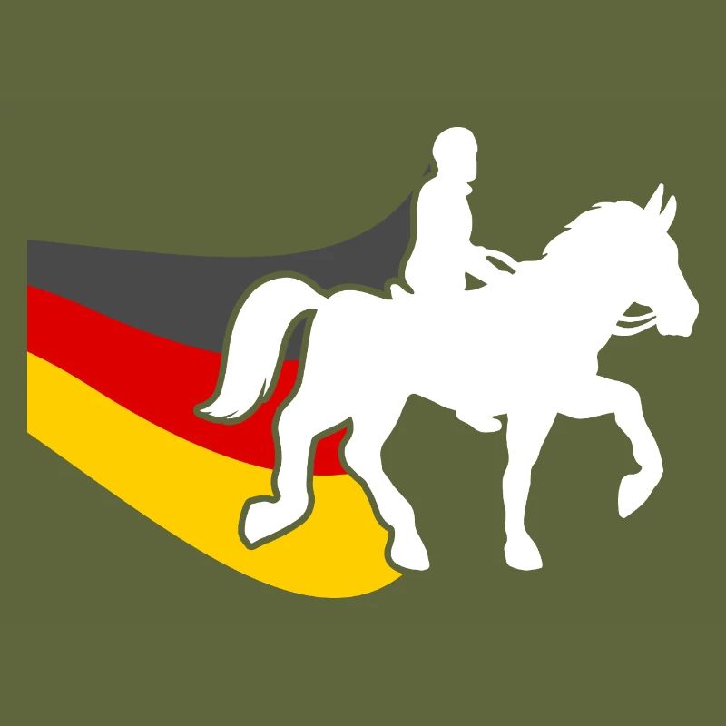 Monter à cheval avec le drapeau de l’Allemagne