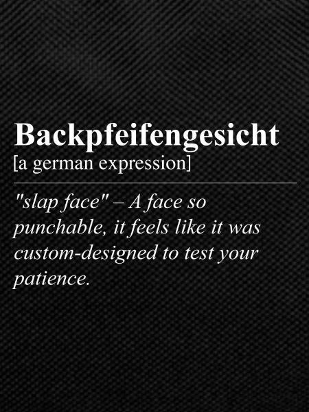 Backpfeifengesicht Funny German Idiom