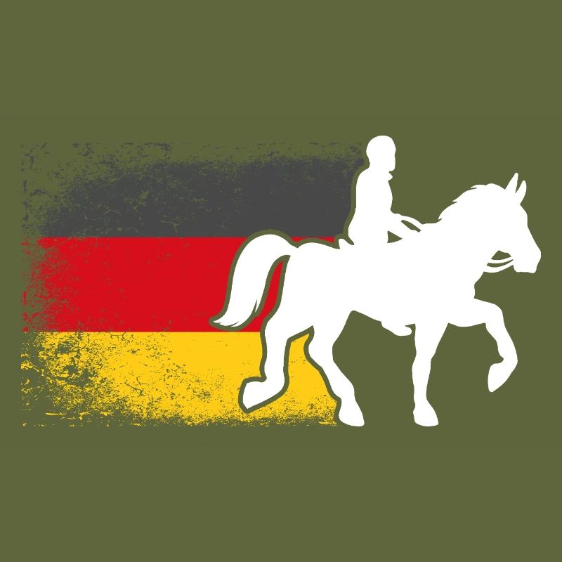 Monter à cheval avec le drapeau de l’Allemagne