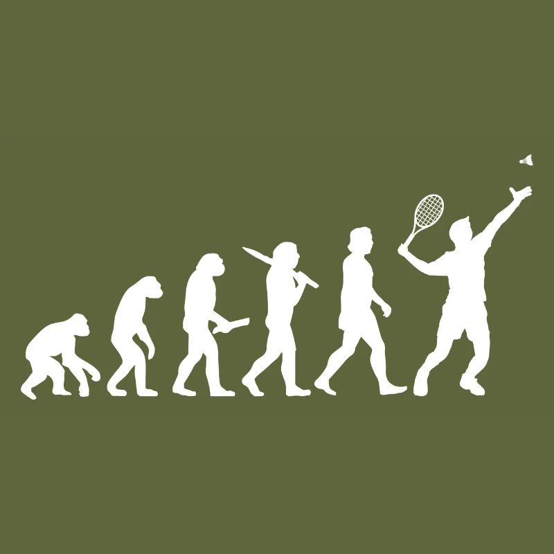 Evolution Badminton Spieler Aufschlag Geschenkidee