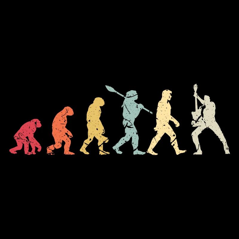 Human Evolution Guitar Band Retro Vintage