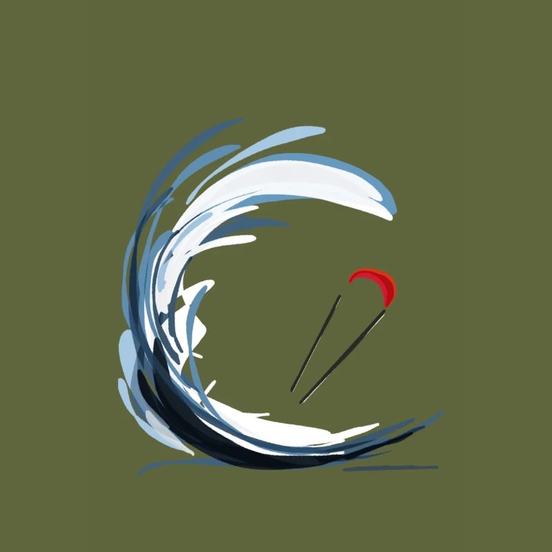 Kitesurfing the waves
