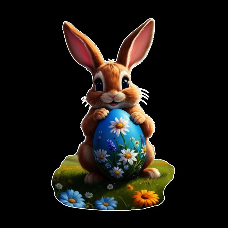 Osterhase mit Ei, Oval