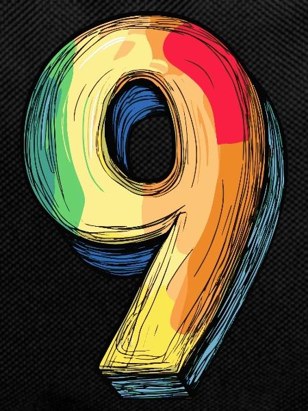 9 Zahl Comic