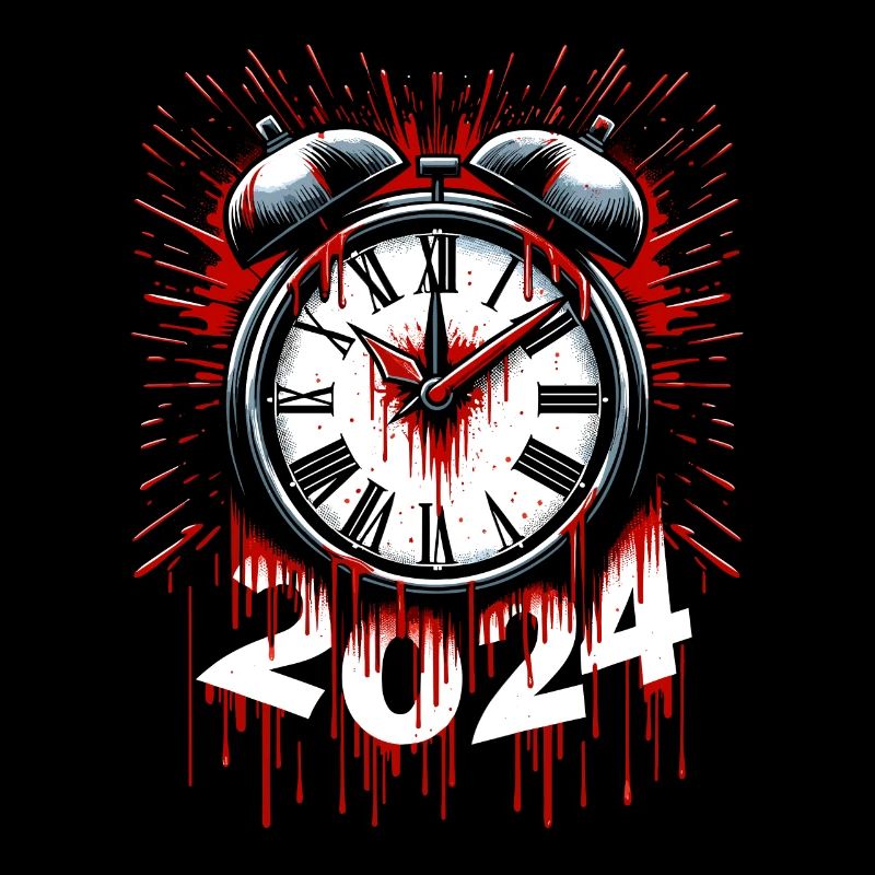 Blood Splatter Clock 80s Slasher Horror New