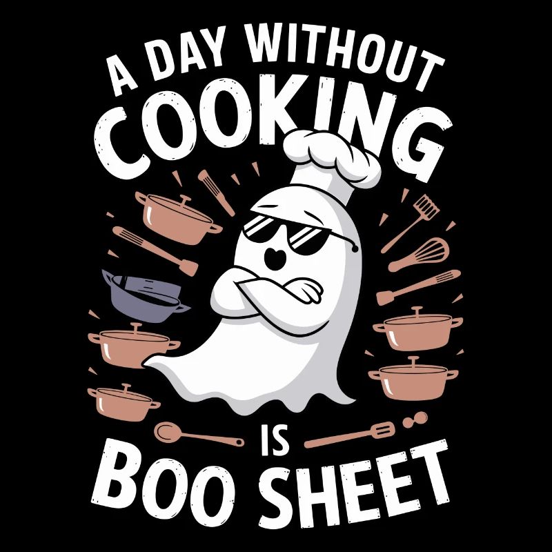 A Day Without Cooking Is Boo Sheet Ghost Halloween