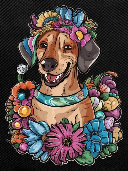 Rhodesian Ridgeback and Beautiful Flowers
