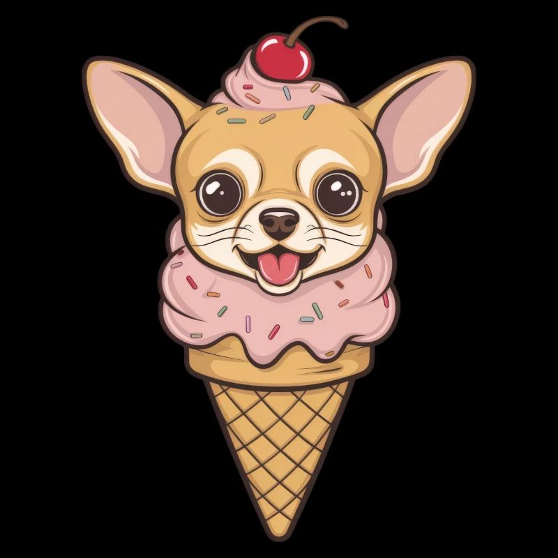 Sweet Chihuahua as waffle cream
