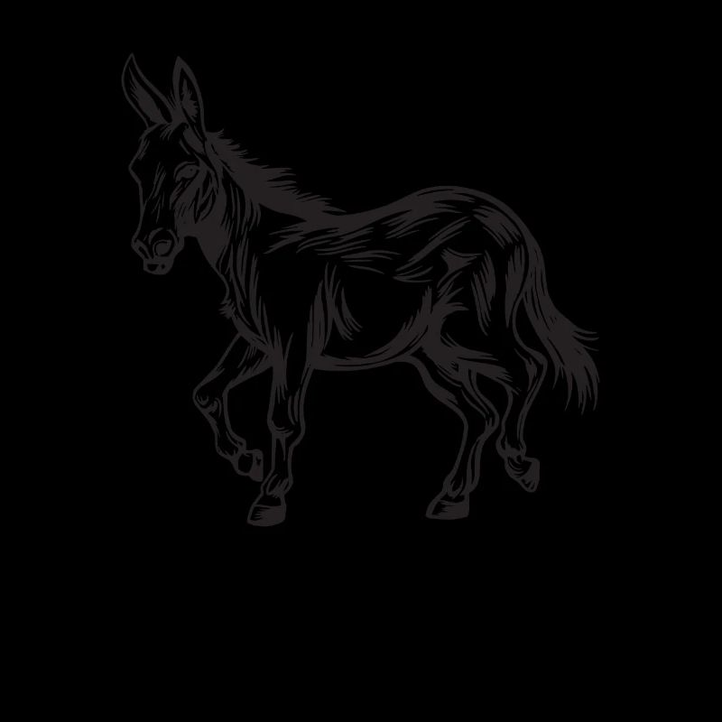 Esel Silhouette Donkey Maultier Stur Geschenk