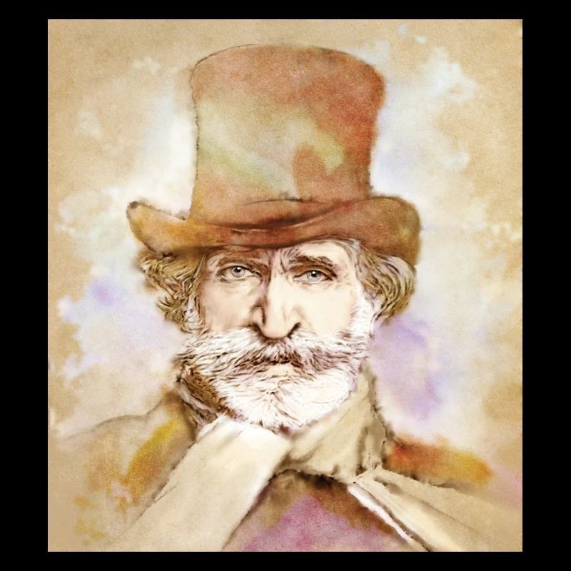 Giuseppe Verdi dans un style aquarelle