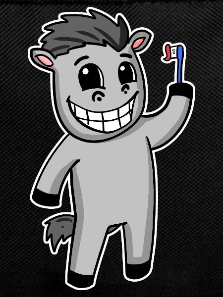 Horse with toothbrush
