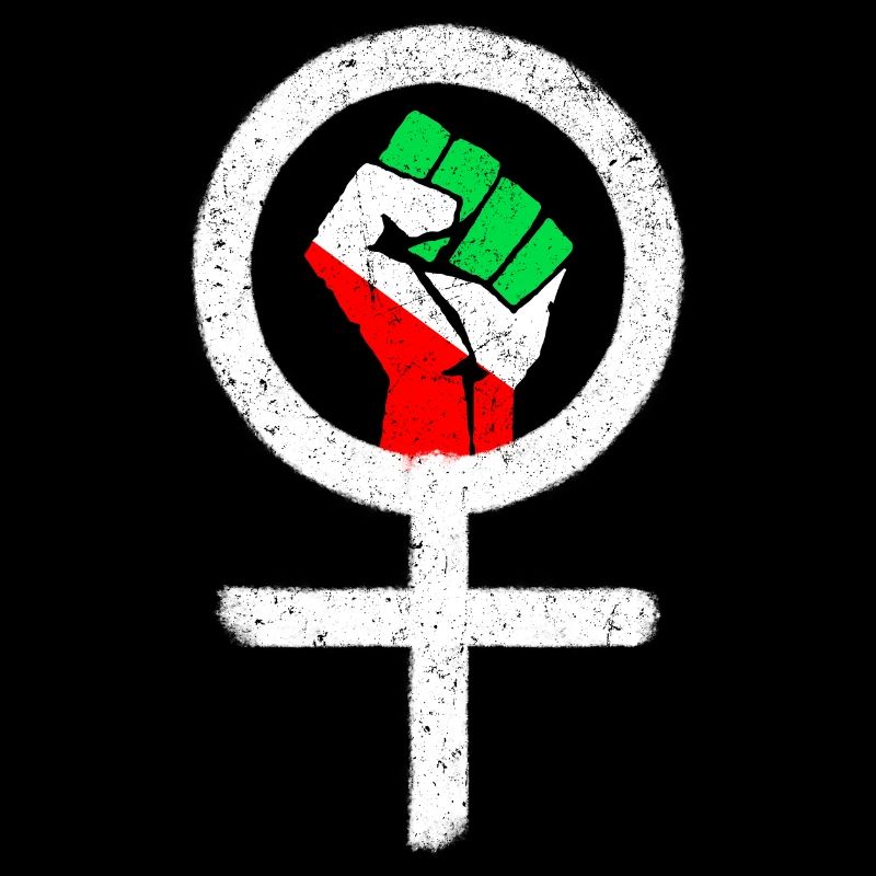 Feminist symbol + Iranian flag