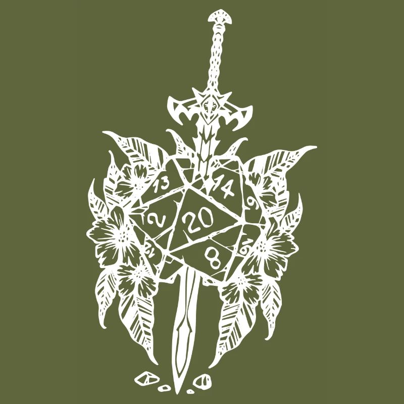 D20 rpg game sword flower