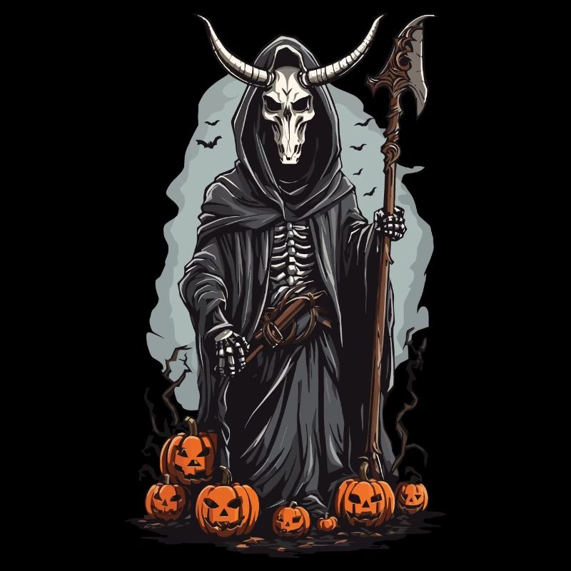 Grim Reaper Halloween Demonic Druid Design