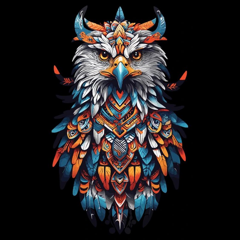 Spiritual Eagle Mandala Indian Boho Design