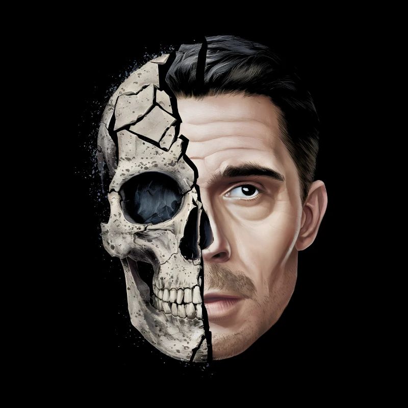 Halb Mensch, halb Schädel