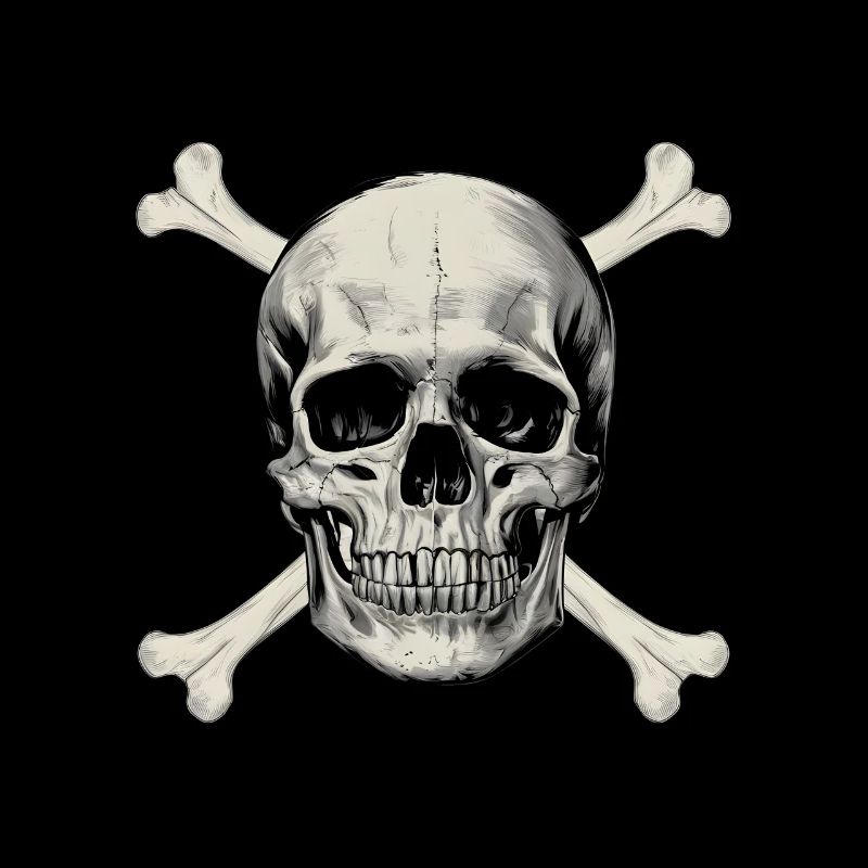 Drapeau pirate Crâne avec des os