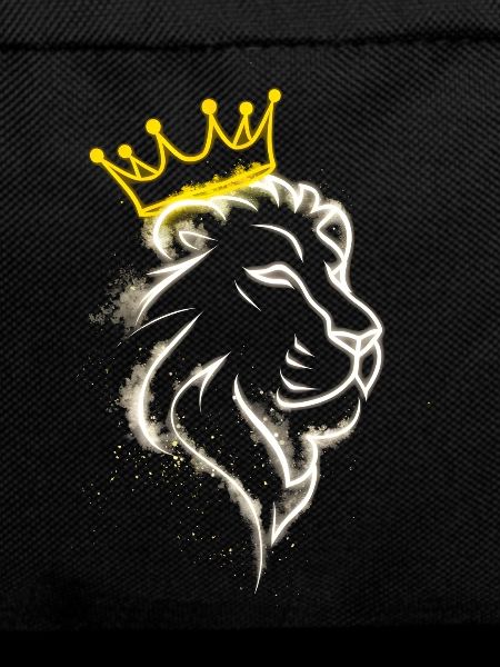 lion white lines with crown