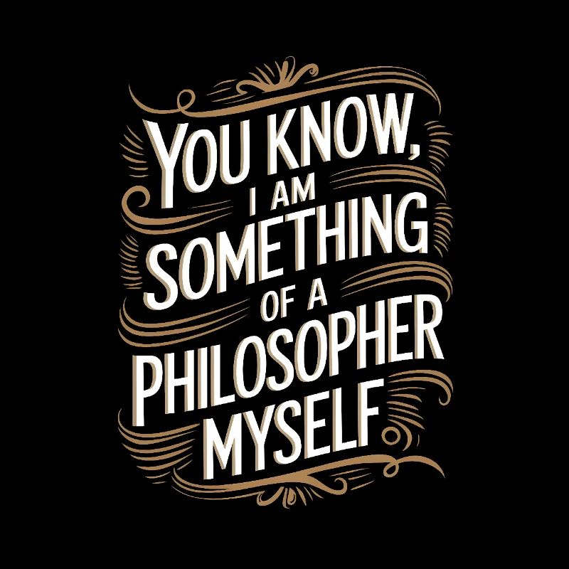 Vous savez, je suis moi-même un peu philosophe
