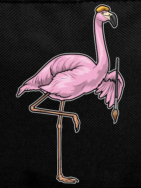 Flamingo Painter Brush Painting
