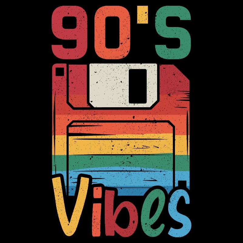 90's Vibes – Retro Design mit Vintage Floppy Disk