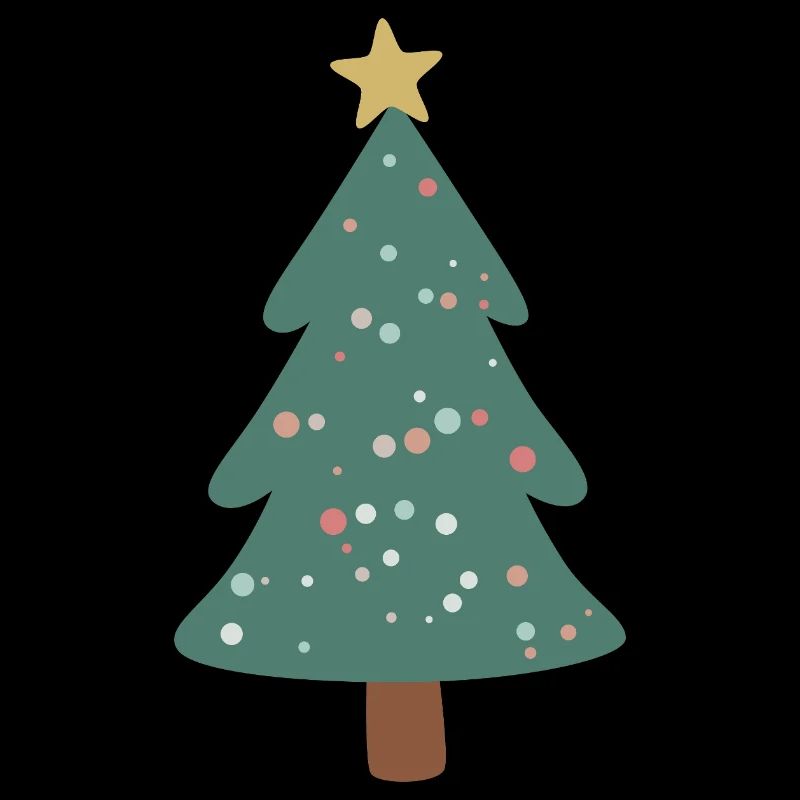 Forest Green Christmas Tree with Dots
