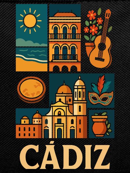 Cadiz Collage Sun Architecture Guitar