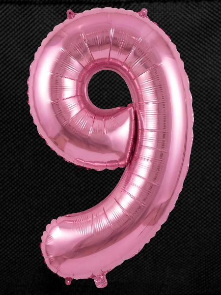 9th Birthday Shirt, Pink Balloon Helium