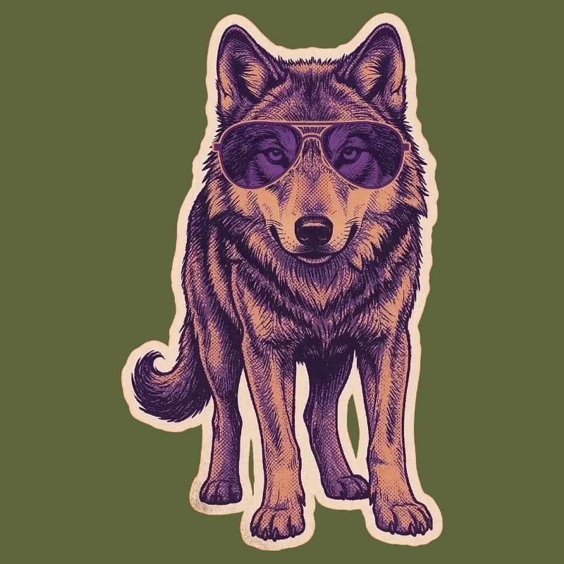 Wolf with sunglasses