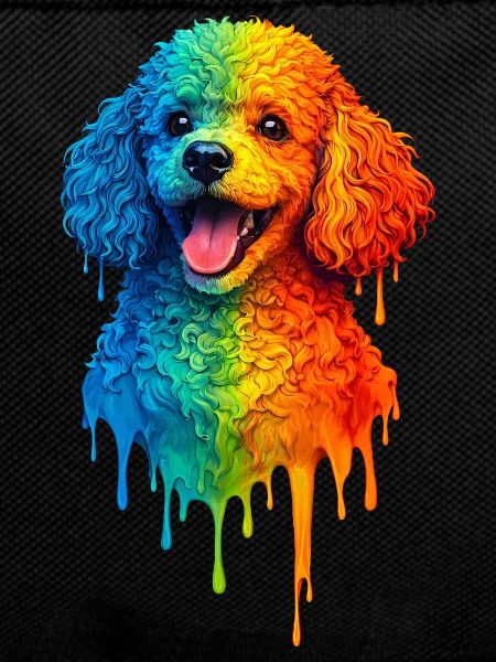 Pudel in bunten Farben