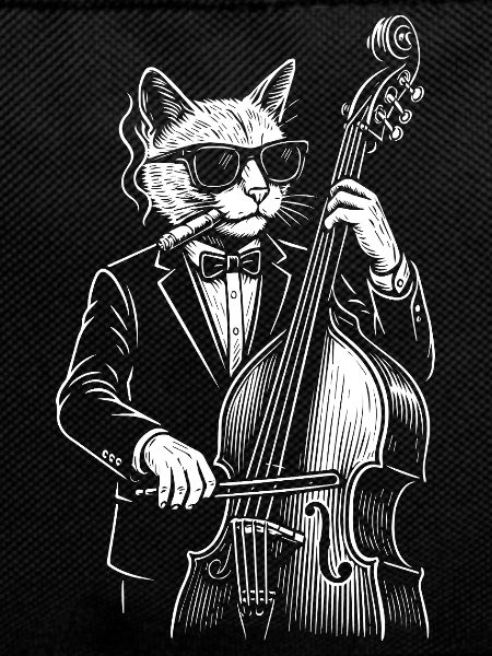 Jazz Cat Bassist in Suit