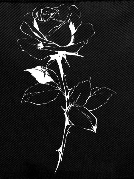 Rose Line Art on Black