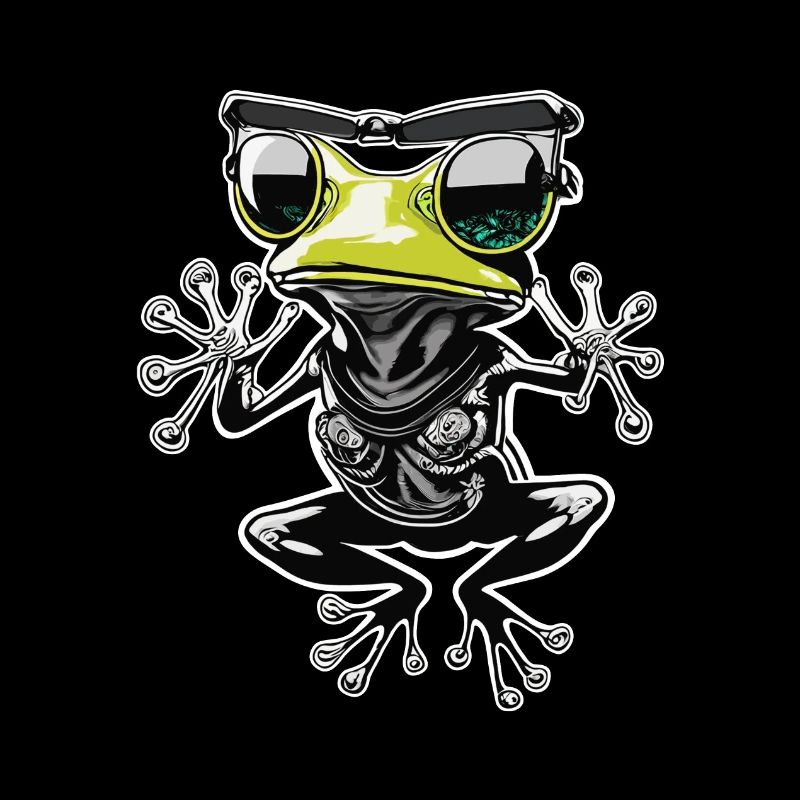 Funny Levitating Frog Wearing Sunglasses