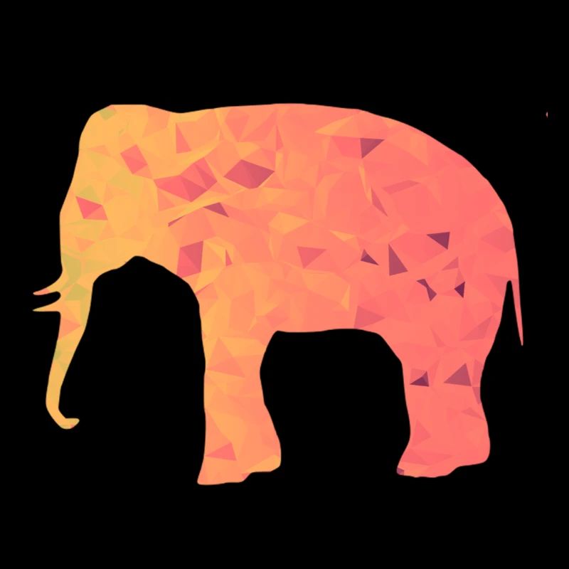 Elephant Polygon Orange Yellow Abstract Shape