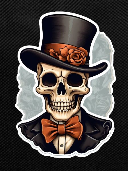 Skull with Top Hat Halloween