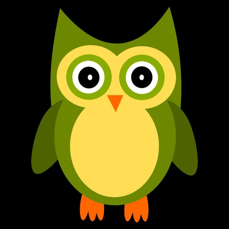 green owl bird green