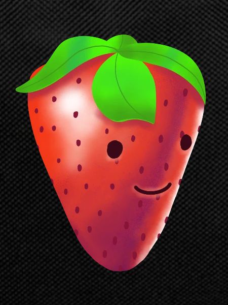 Strawberry with a friendly face