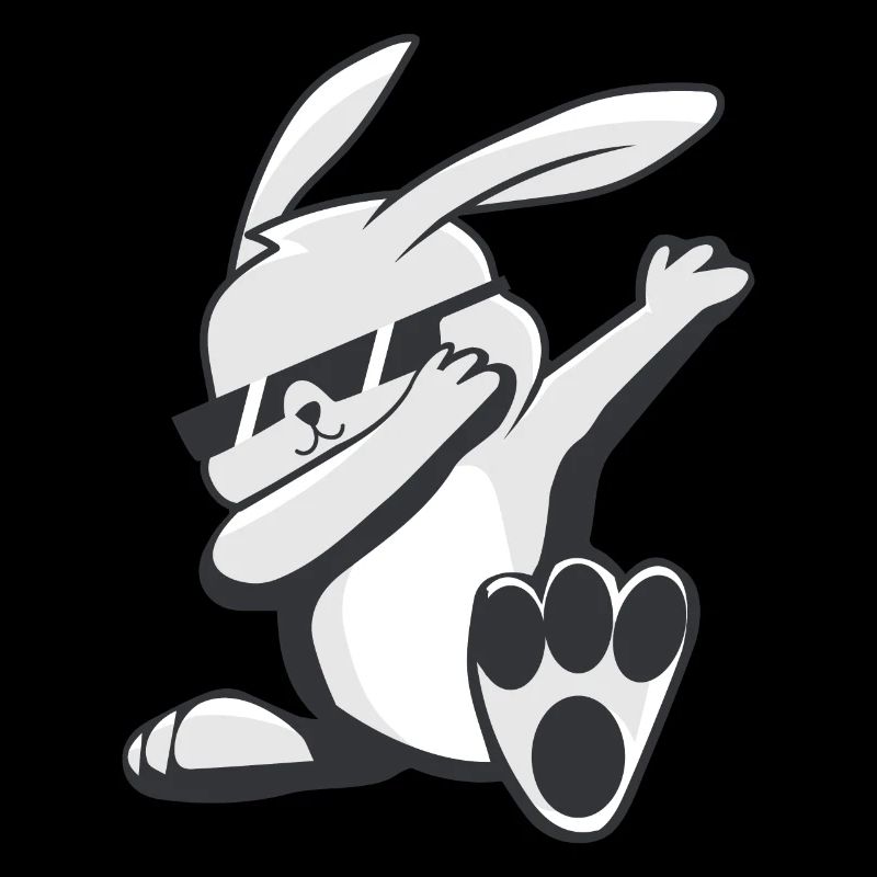 Dabbing bunny with sunglasses