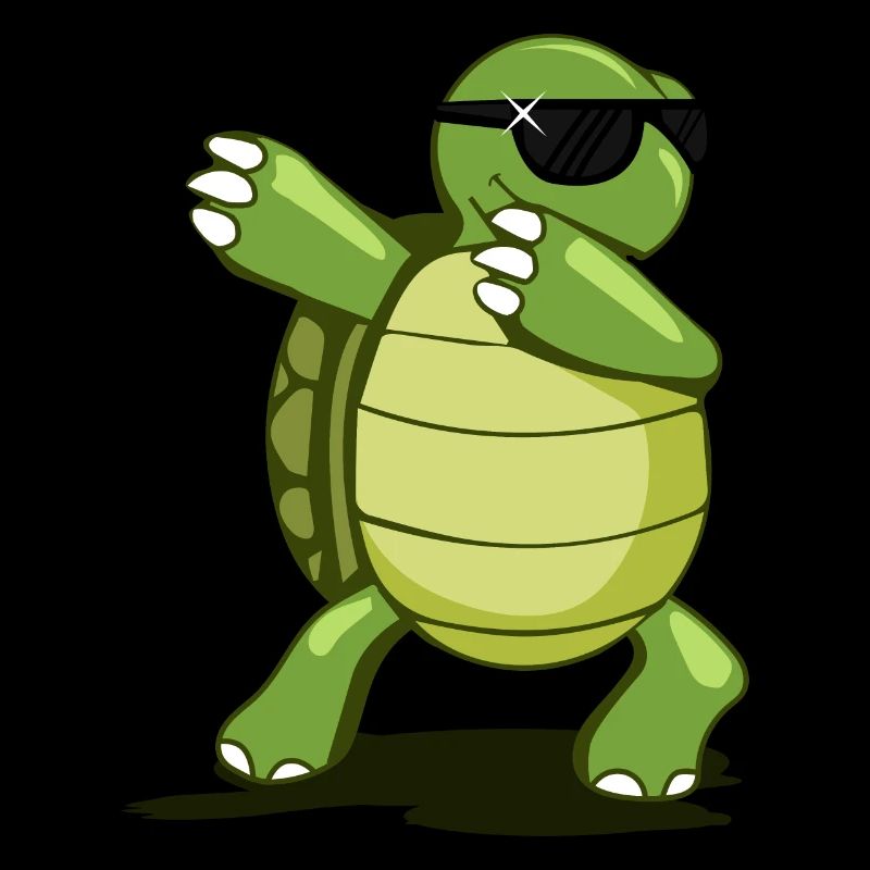 Dabbing turtle with sunglasses