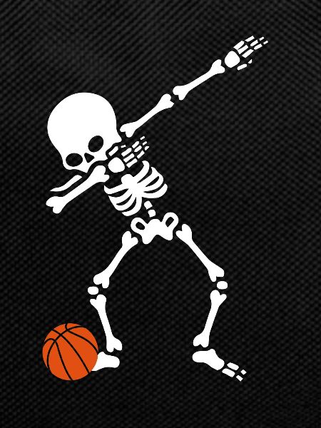 Dabbender skeleton basketball player