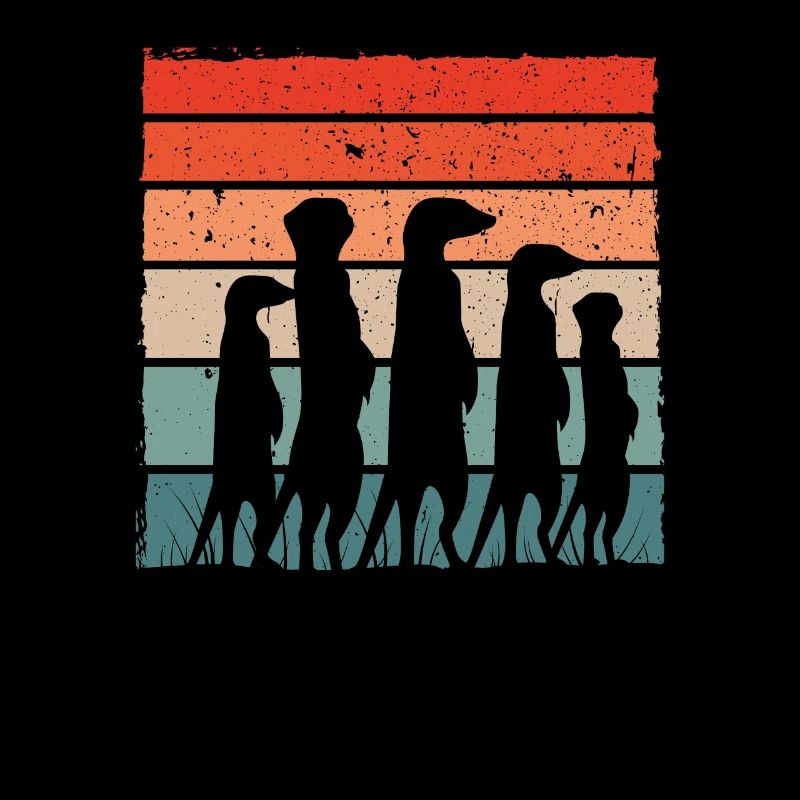 Erdmännchen Retro farbe