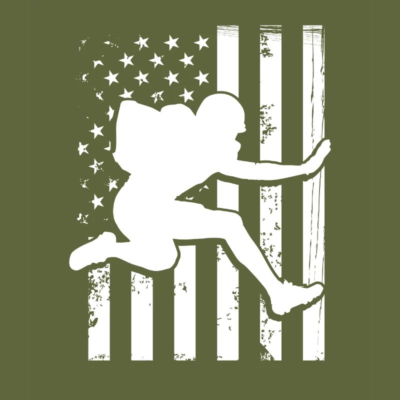 Running back Sur un drapeau des États-Unis