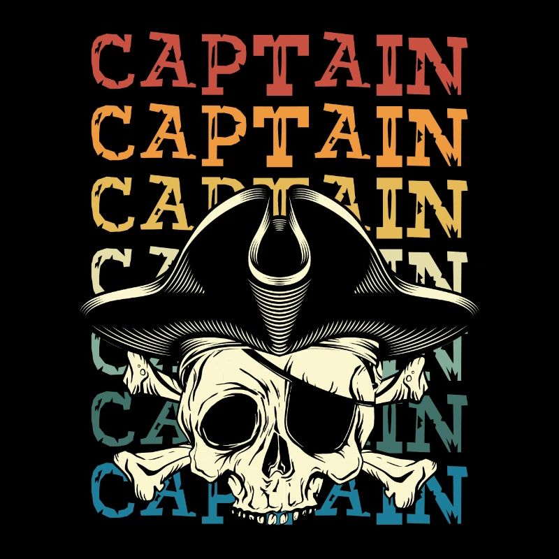 Pirate Skull In Retro Color