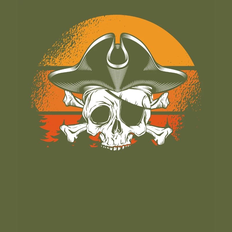 Crâne de Pirate Soleil rétro