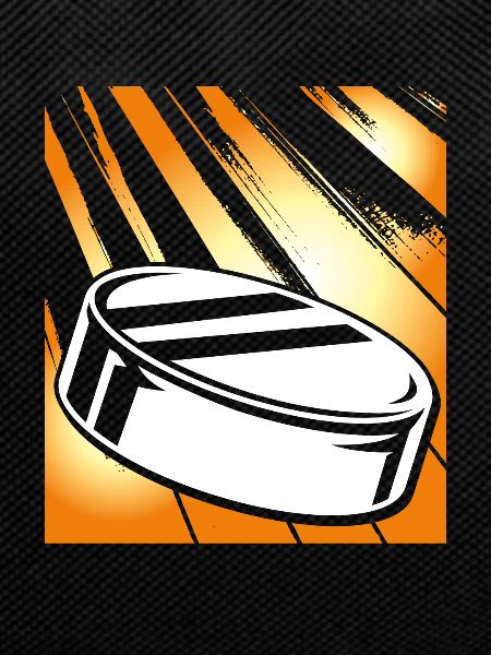 Yellow hockey puck