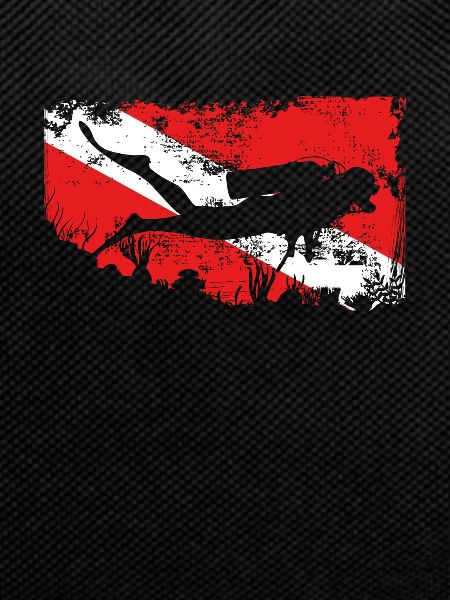 Divers and a flag